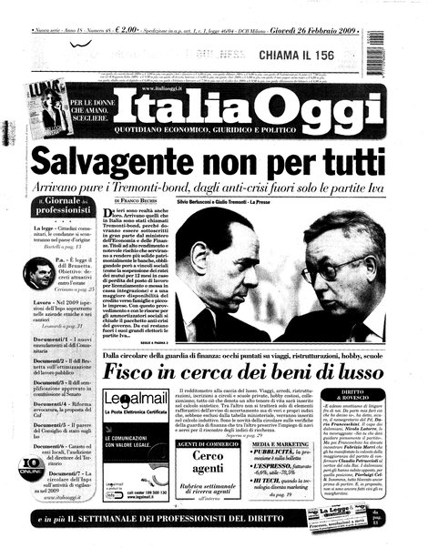 Italia oggi : quotidiano di economia finanza e politica